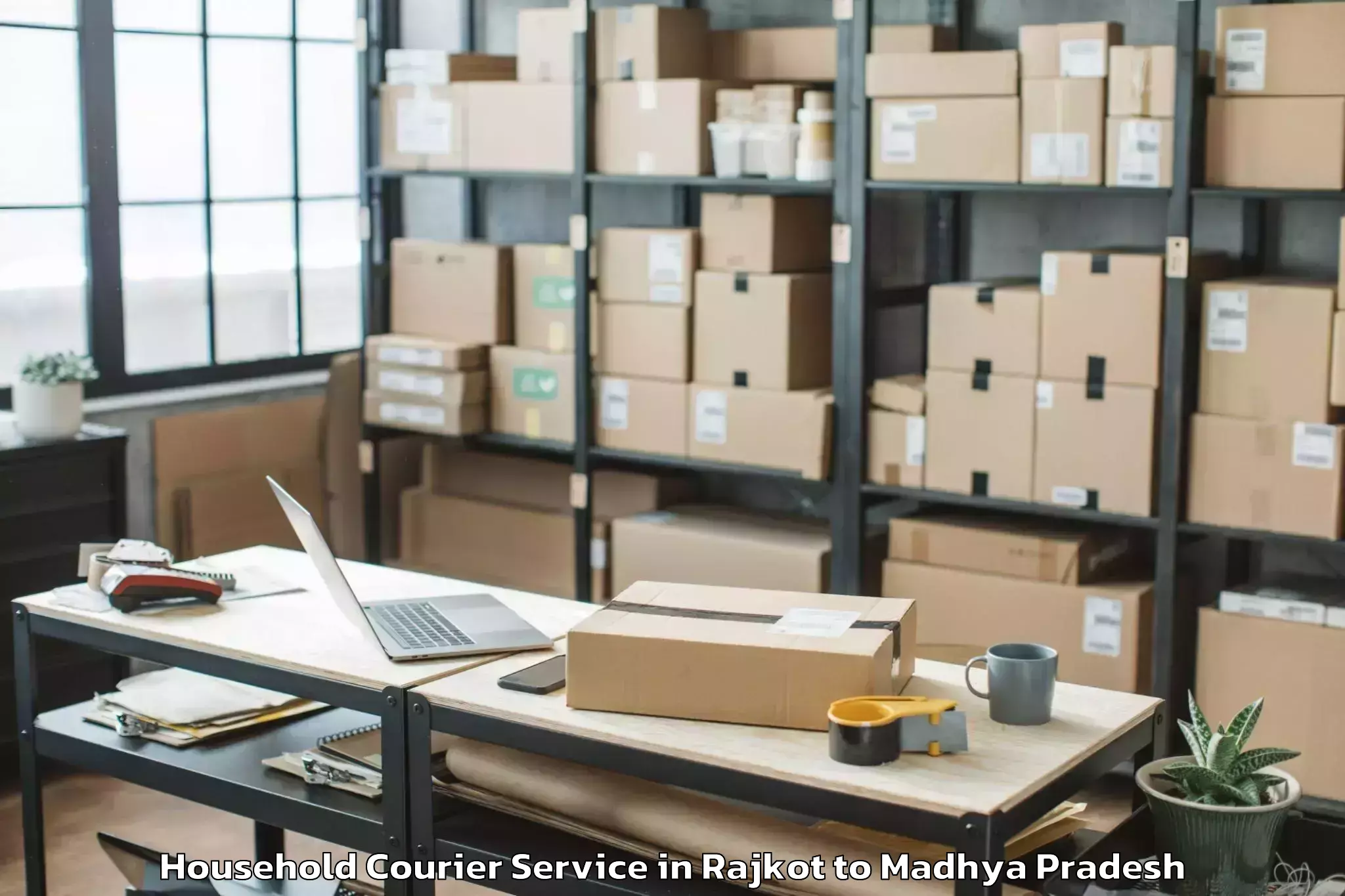 Top Rajkot to Dhimarkheda Household Courier Available